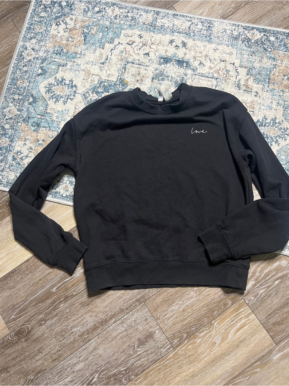 Black 'Love' Crewneck Sweatshirt Divided H&M